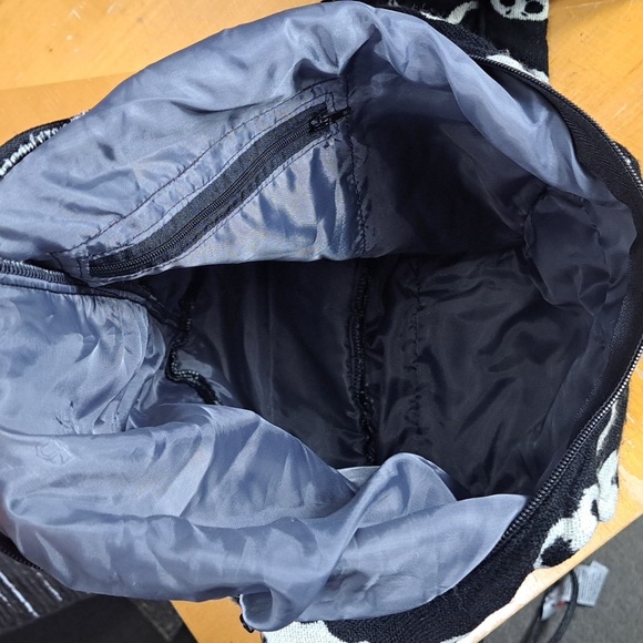 Jack Skeleton soft shell crossbody 2-pocket zipper black & white LRG purse bag - Picture 5 of 6